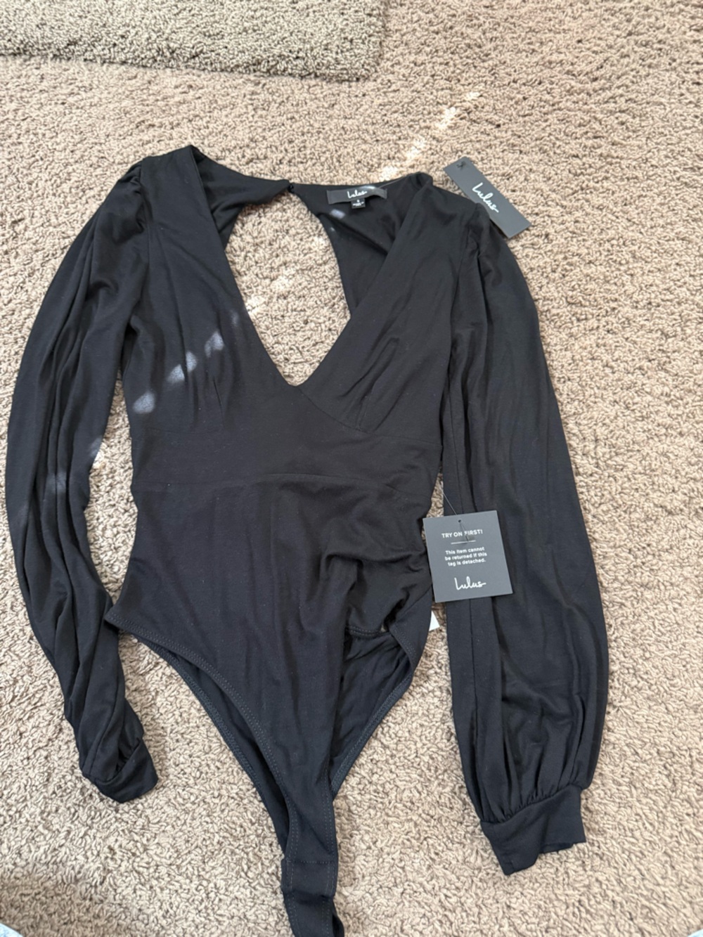 Lulu's Black Wrap-Style One-Piece